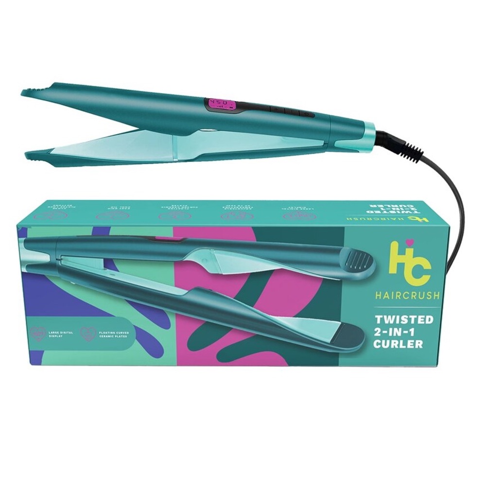 NIB Haircrush Twisted 2-in-1 Styling Curler -Turquoise